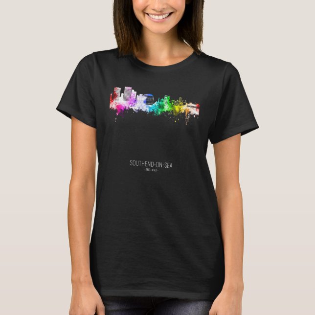 Southend på Sea Skyline Skyscrapers T Shirt (Framsida)