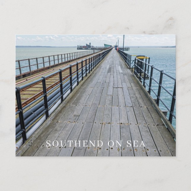Southend Pier-vy vykort (Framsida)