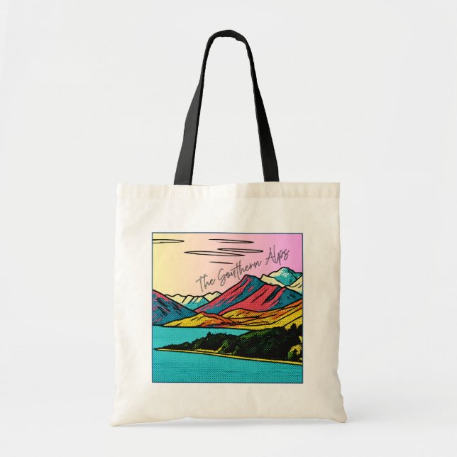 Southern Alps Landscape Double-Sided Tote Bag Tygkasse (Framsidan)