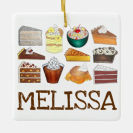 Southern Bakery Food Desserts USA, Sydamerikanska Julgransprydnad Keramik