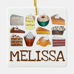 Southern Bakery Food Desserts USA, Sydamerikanska Julgransprydnad Keramik