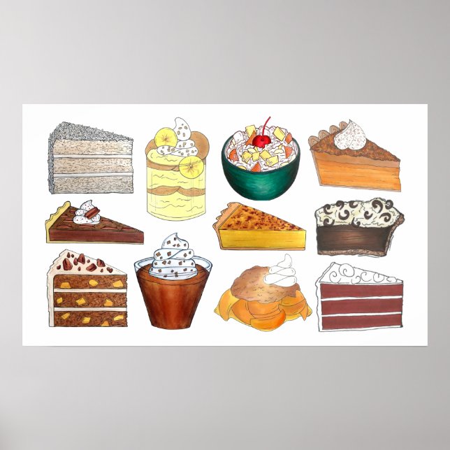Southern Bakery Food Desserts USA, Sydamerikanska Poster (Framsidan)