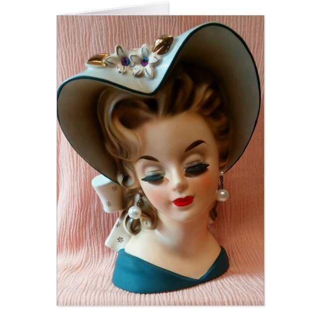 Southern Belle Beauty Mid Century Chic huvudvas Hälsningskort (Framsidan)