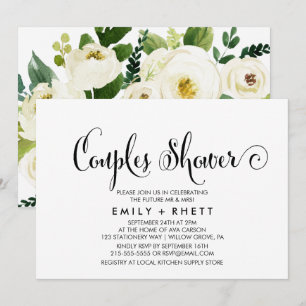 Southern Belle Calligraphy Blommigt Par Shower Inbjudningar