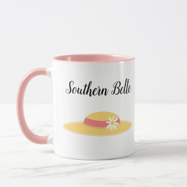 Southern Belle Summer Daisy Hat Cute Tecknad Mugg (Vänster)