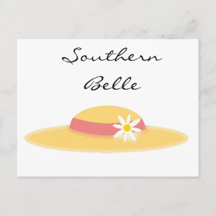 Southern Belle Summer Daisy Hat Cute Tecknad Vykort