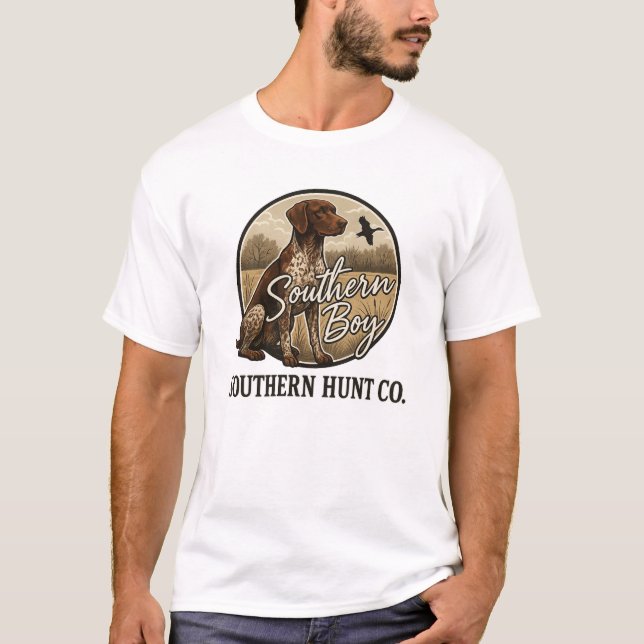 Southern Boy Dog Hunting Adventure T Shirt (Framsida)