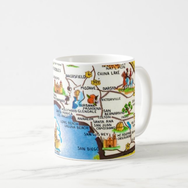 Southern California Map Mug Kaffemugg (Framsida höger)