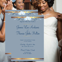 Southern Charm, Dusty Blue Wedding Inbjudningar