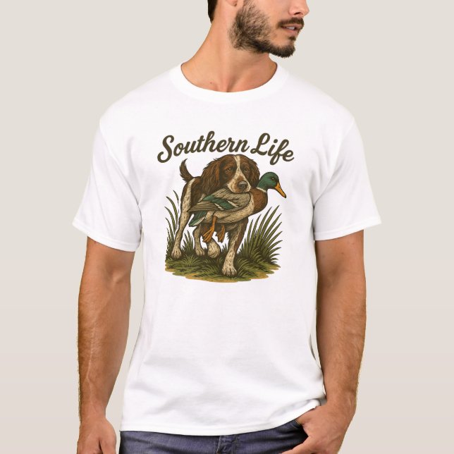 Southern Life Duck Hunting Fishing T Shirt (Framsida)