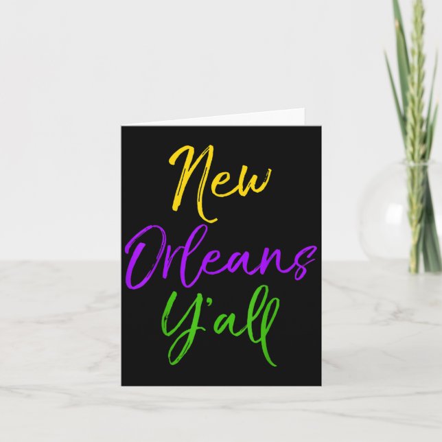 Southern Mardi Gras Quote Louisiana Gift New Orlea Kort (Framsida)