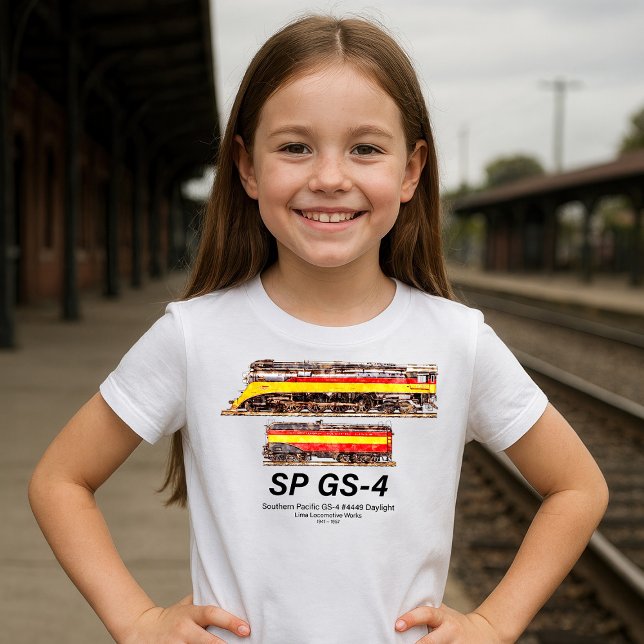 Southern Pacific GS-4 Daylight ånglok T Shirt (Southern Pacific GS-4 Daylight Steam Locomotive. Girl Basic T-Shirt)