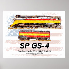 Southern Pacific GS-4 Daylight-lokprofil Poster