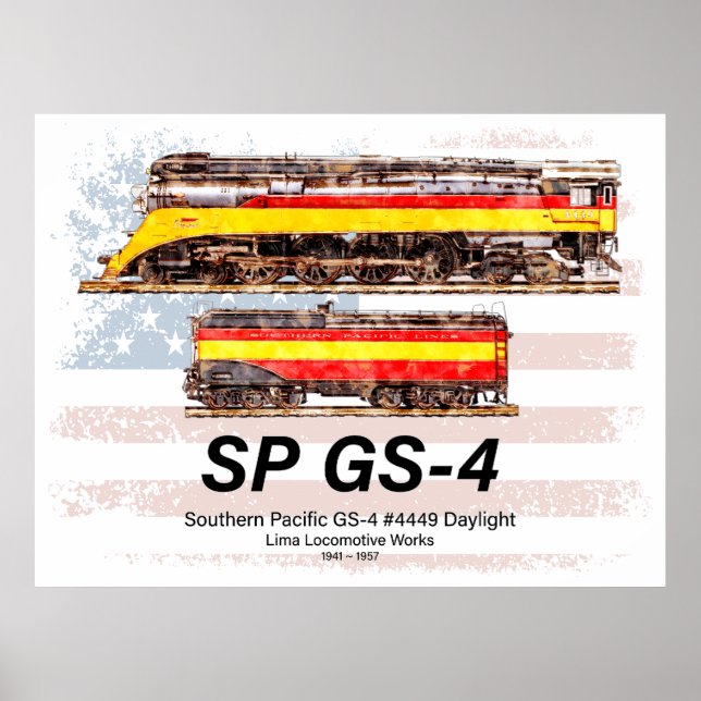 Southern Pacific GS-4 Daylight-lokprofil Poster (Framsidan)