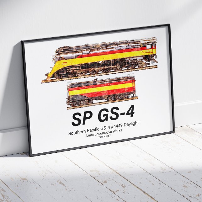 Southern Pacific GS-4 Daylight Steam Locomotive Poster (Skapare uppladdad)