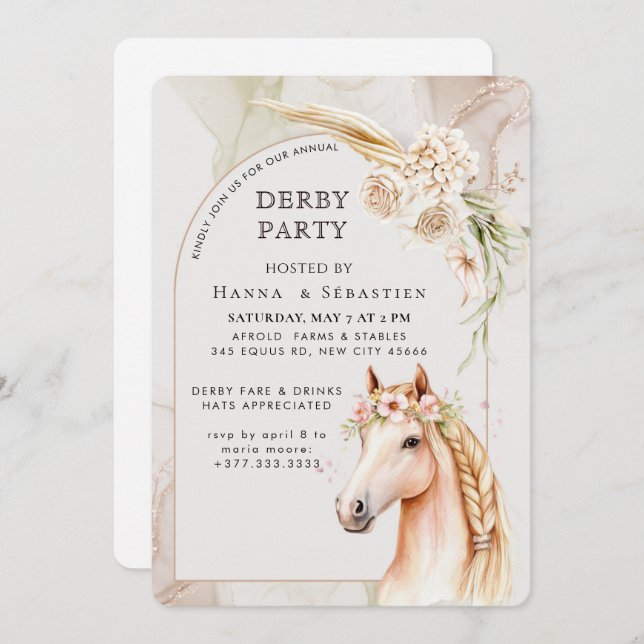 Southern Style Derby Party Invitation Inbjudningar (Fram/baksida)