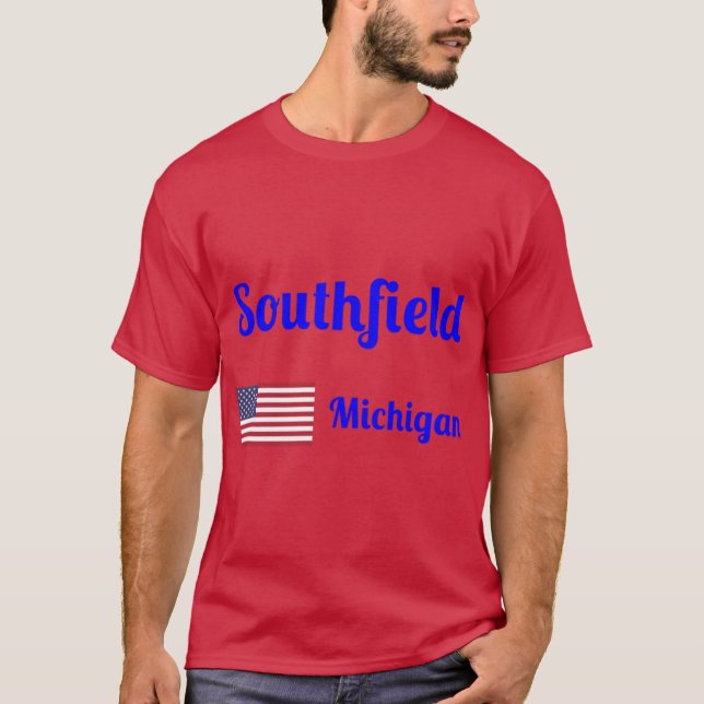 Southfield Michigan Styliska Tryck T Shirt (Framsida)