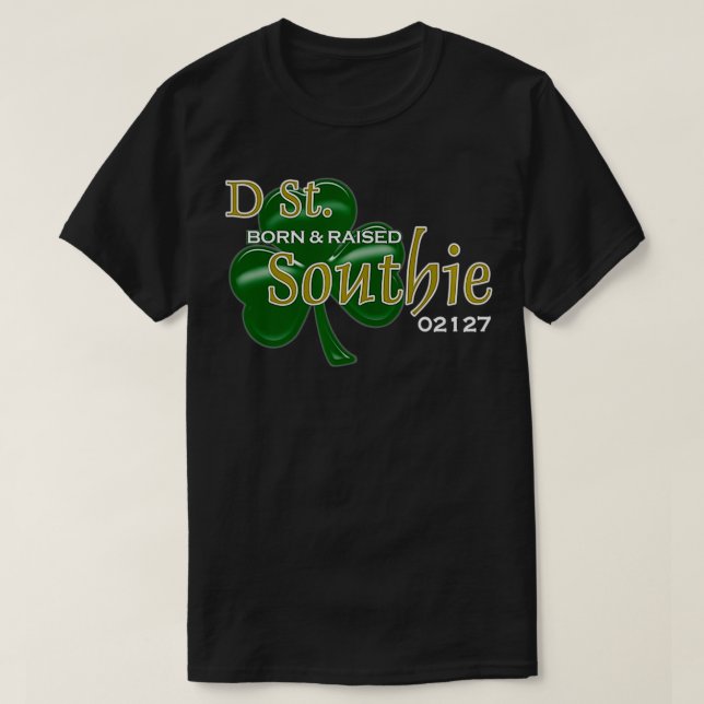 Southie D Street Born & Raising 02127 Premium T Shirt (Design framsida)