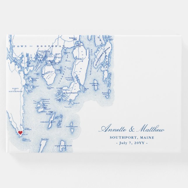Southport Boothbay Harbour Maine Bröllop Gästböcker (Framsida)