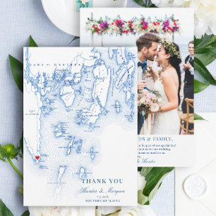 Southport Boothbay Maine Bröllop Flat Tack Kort