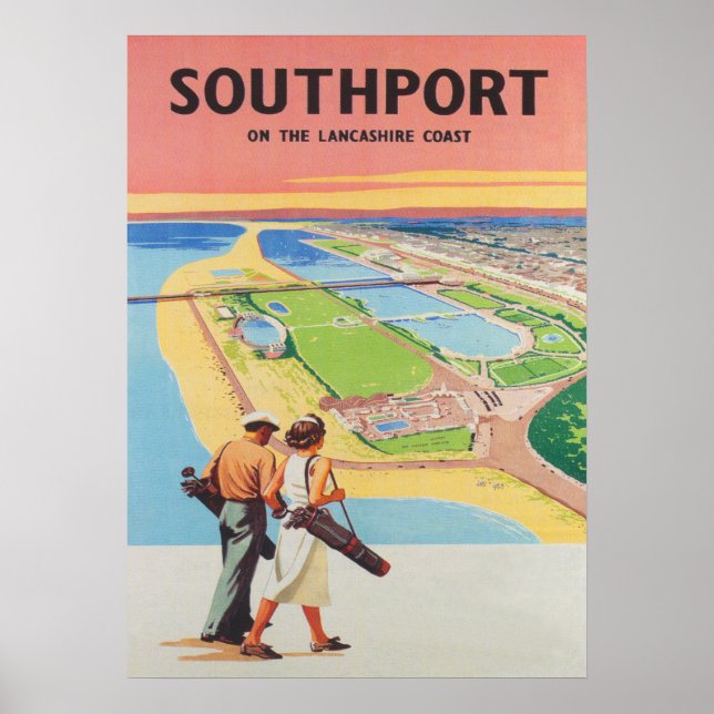 Southport England Golf Vintage affisch (Framsidan)