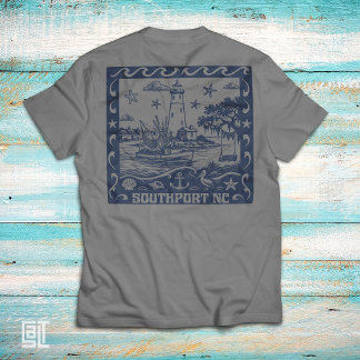 Southport NC Coastal Lighthouse Marin T Shirt
