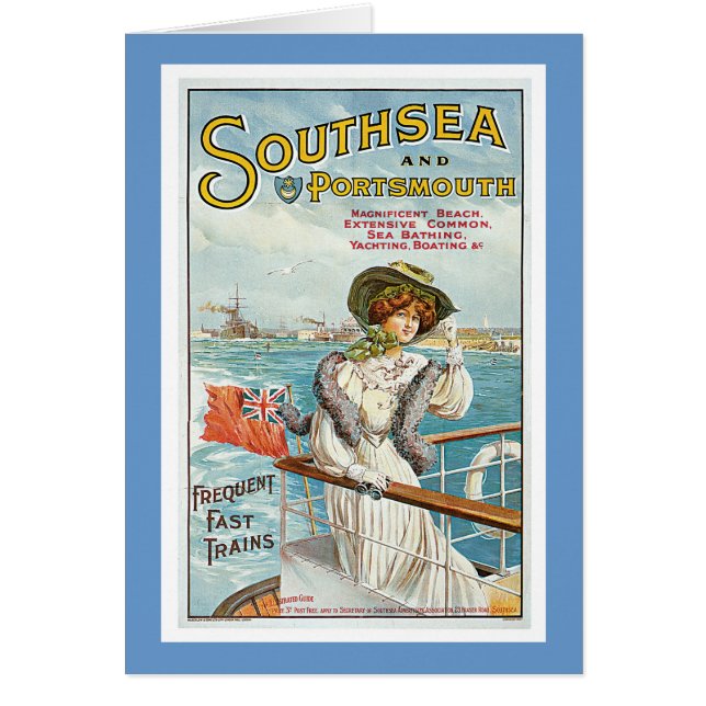 Southsea och Portsmouth Hälsningskort (Framsidan)