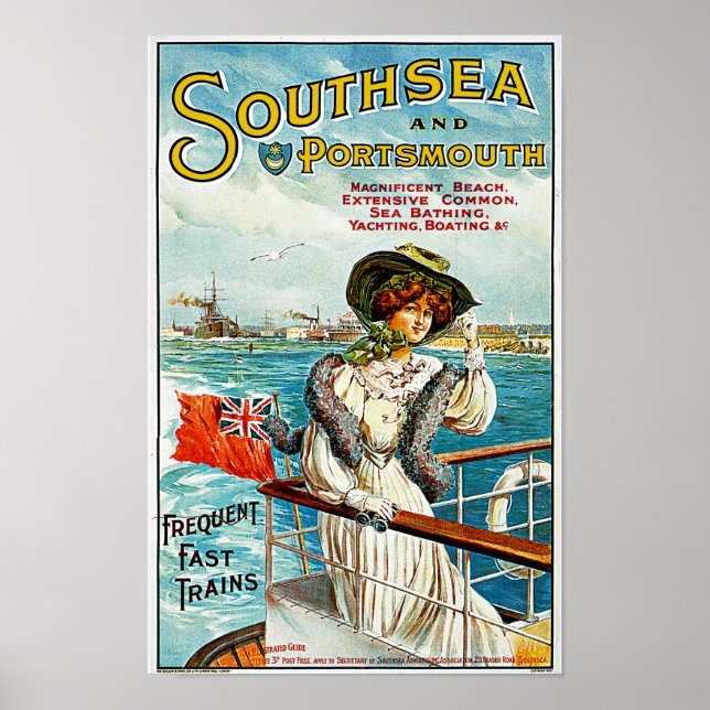 Southsea och Portsmouth Poster (Framsidan)