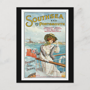 Southsea Portsmouth UK Vintage resor Vykort