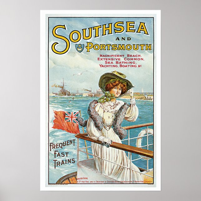 Southsea Portsmouth Vintage resor Poster (Framsidan)