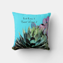 Southwest Agave Lila Cactus Turkvoise Square Kudde