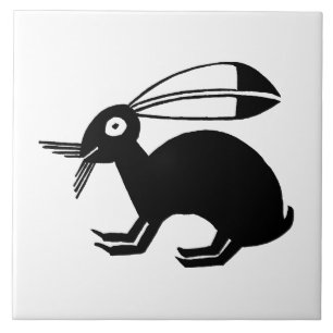 Southwest Art Ancient Mimbres Pottery Rabbit Kakelplatta