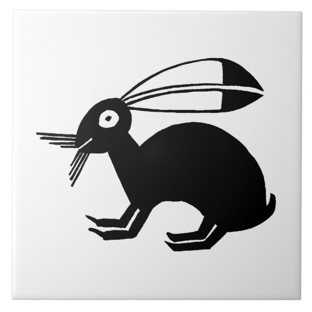 Southwest Art Ancient Mimbres Pottery Rabbit Kakelplatta (Framsidan)
