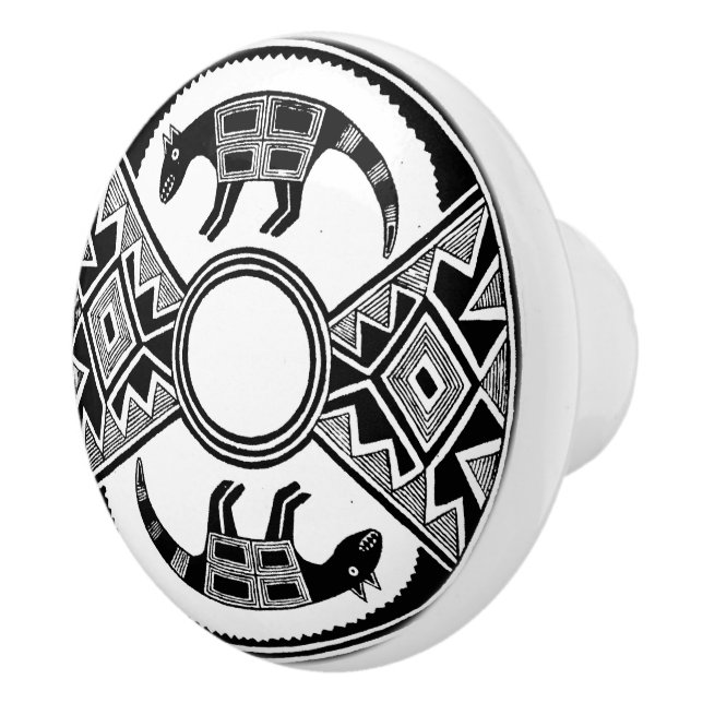 Southwest Art Vargars Ancient Mimbres Pottery Knopp (Höger)