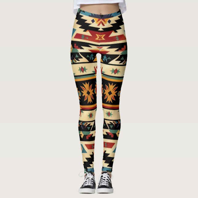 Southwest Aztec Art Leggings (Framsida)