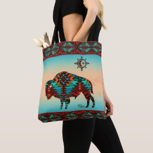 Southwest Buffalo Tote Bag Tygkasse