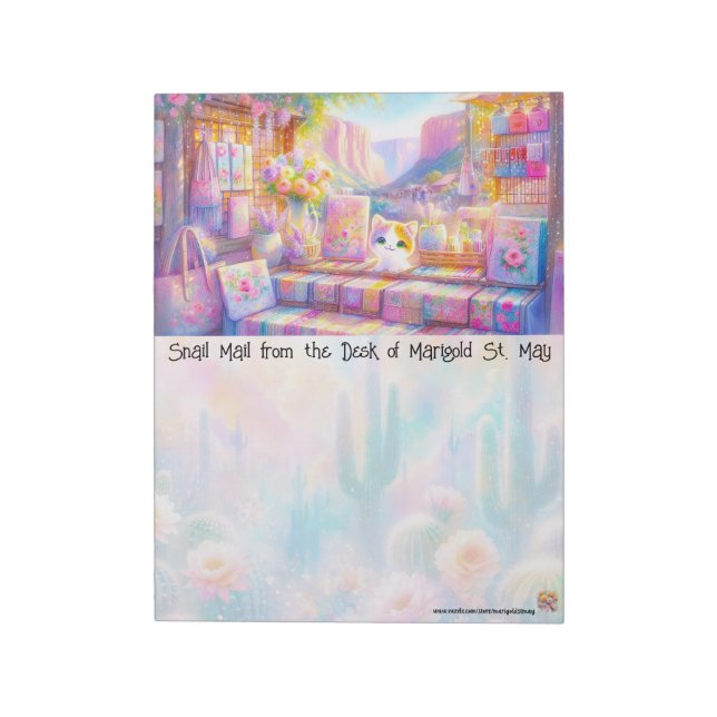 Southwest Cat Market Notepad Anteckningsblock (Roterad)