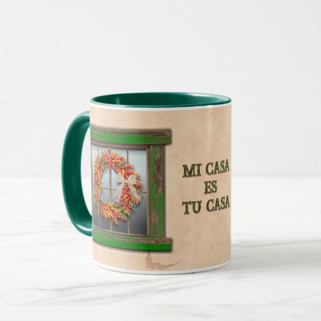 Southwest Chile Peppers Ristra Wreath Personalized Mugg (Framsida vänster)