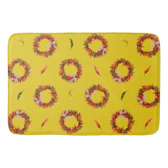 Southwest Chile Wreaths and Peppers Customizeable Badrumsmatta (Framsidan)