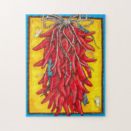 Southwest Chili Pepper Ristra Lizard Puzzle Pussel