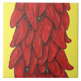 Southwest Chili Pepper Ristra Mitten Gult Kakelplatta