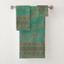 Southwest Copper Teal Geometric Mönster