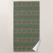 Southwest Copper Teal Geometric Mönster