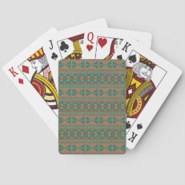 Southwest Copper Teal Geometric Mönster Casinokort