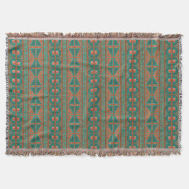 Southwest Copper Teal Geometric Mönster Filt