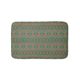 Southwest Copper Teal Geometric Mönster Small Badrumsmatta