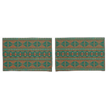 Southwest Copper Teal Geometric Print Standard
