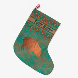 Southwest Cute Javelina Momma Personlig Stor Julstrumpa