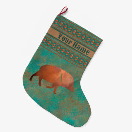 Southwest Cute Javelina Pappa Personlig Stor Julstrumpa