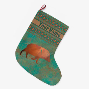 Southwest Cute Javelina Pappa Personlig Stor Julstrumpa